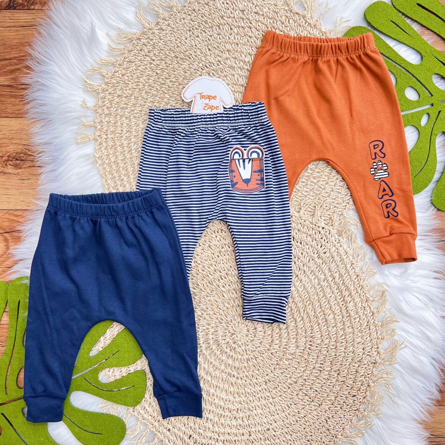  Kit 3 Calças - Tigre Roar - Ferrugem, Marinho e Listrado